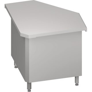 Inneneckmodul 90° "Free Flow" mit geschlossenem Unterschrank 785x785x880 mm, Edelstahldeckplatte