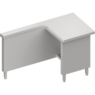 Kassenstation "Free Flow" Arbeitsbereich rechts 1400x750x880 mm, Edelstahldeckplatte