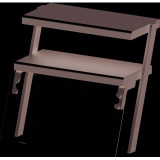 Doppel-Aufsatzbord mit Glas-Hustenschutz 1100x540x700 mm für Speisenausgabesysteme