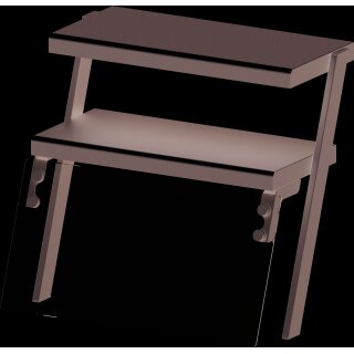 Doppel-Aufsatzbord mit Glas-Hustenschutz und Wärmelampe 767x540x700 mm für Speisenausgabesysteme