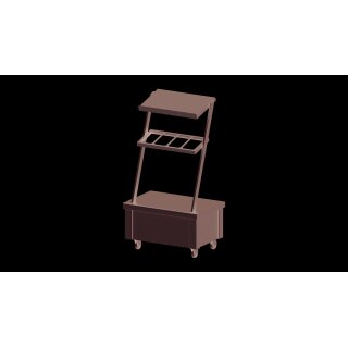Neutralelement mit Aufsatzbord und Besteckausgabe, fahrbar 860x575x1580 mm für Speisenausgabesysteme