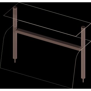 Doppel-Glas-Aufsatzbord mit Hustenschutz und Beleuchtung 790x455x700 mm für Speisenausgabesysteme