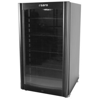 Saro Glastürkühlschrank DK 90 - Statische Kühlung mit Umluftventilator, 98 Liter