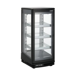 Saro Kühlvitrine SC 95 mit LED-Beleuchtung -  83 Liter, Umluftkühlung, Schwarz