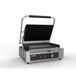 Gastro Kontaktgrill PG 1 BGG - glatte & gerillte Grillplatten, Edelstahlgehäuse