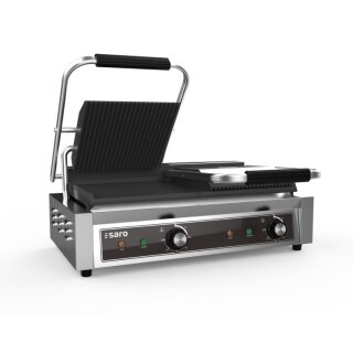 Saro Doppel-Kontaktgrill PG 2 GG - Edelstahl, 2 Zonen separat regelbar, Gusseisenplatten