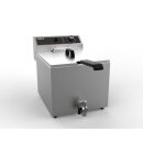 Gastro Fritteuse EF10 aus Edelstahl - mit Ablasshahn, 400 V
