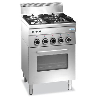SARO Gasherd+Ofen+Grill, 4 Brenner, 600 Line, G4SF6