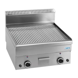 SARO Gasgrillplatte, gerillt, Auftisch, 600x600, GFT66R