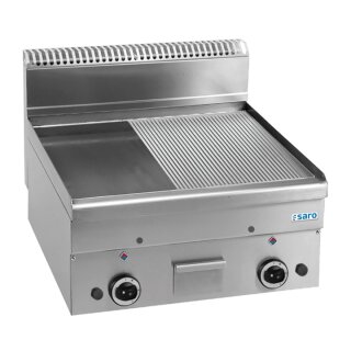 SARO Gasgrillplatte, glatt+gerillt, 1000x600, GFT66LR