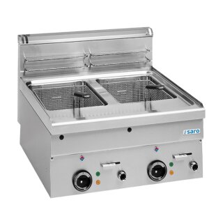 Saro Gastro-Fritteuse EF66 - Auftischgerät 10+10 Liter, Edelstahl, 400 V