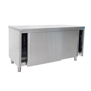 Saro Arbeitsschrank 1600x600x850mm mit Schiebetüren 1 Boden aus Edelstahl