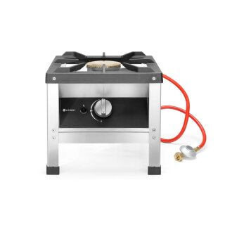 HENDI Gastro-Hockerkocher – 6 kW Leistung, inkl. Gasschlauch und Druckregler