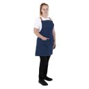Southside Schürze in kurzer Länge mit X-Rücken Denim Blau mit Tan-Trägern