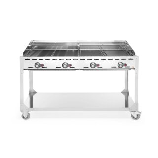 HENDI Grillsystem Green Fire 4 Brenner – 22 kW, mit Rollengestell