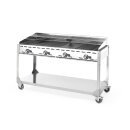 HENDI Grillsystem Green Fire 4 Brenner – 22 kW, mit Rollengestell