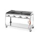 HENDI Grillsystem Green Fire 4 Brenner – 22 kW, mit Rollengestell
