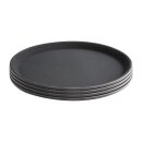 Olympia Kristallon Polypropylen Runder Rutschfester Tablett Schwarz 280mm