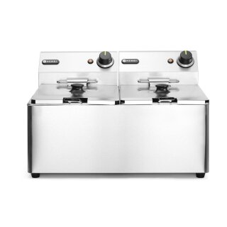 Hendi Fritteuse Kitchen Line 2x 8 Liter - Edelstahl, Tischgerät