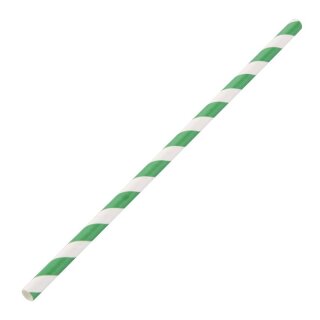 Fiesta Compostable Kompostierbare Papiertrinkhalme grün geringelt