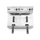 Profi Line Doppelfritteuse 2x8L – Hendi Elektro Tischfritteuse, 230V