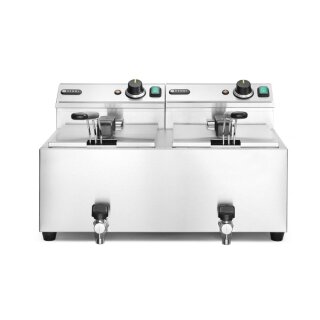 Elektro Fritteuse 16 Liter - 2 Becken, Tischmodell, 230 V