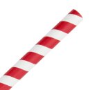 Fiesta Compostable Smoothie-Trinkhalm Papier rot gestreift 21cm