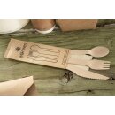 eGreen Einzeln in Kraftpapier verpacktes 4-in-1-Holzbesteck-Set (250 Stück)