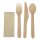 eGreen Einzeln in Kraftpapier verpacktes 4-in-1-Holzbesteck-Set (250 Stück)