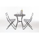 Bolero Schwarzer Stahlmuster Runder Bistro-Tisch Schwarz 600mm
