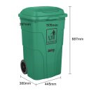 Jantex 120Ltr Mülltonne mit Fußpedal Grün