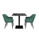Bolero Kompletter Tisch Quadratisch Schwarze Steinoptik 700mm