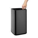 Bolero Quadratischer Abfalleimer Titanium Schwarz 10Ltr