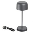 Olympia Siena Tischlampe Runde Kuppel Grau 200mm