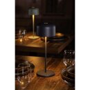 Olympia Siena Tischlampe Runder Dom Grau 300mm