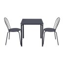 Bolero Adeline Stahl quadratischer Tisch 700mm Schieferblau