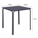 Bolero Adeline Stahl quadratischer Tisch 700mm Schieferblau