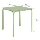 Bolero Adeline Stahl Quadratischer Tisch 700mm Hellgrün