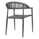 Bolero Eden PE Twist Rattan Outdoor-Sessel Charcoal (4 Stück)