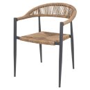 Bolero Eden PE Twist Rattan Outdoor Armlehnstuhl Natur (4...