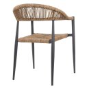Bolero Eden PE Twist Rattan Outdoor Armlehnstuhl Natur (4 Stück)