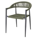 Bolero Eden PE Twist Rattan Outdoor Armstuhl Grün (4...