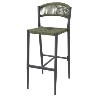 Bolero Eden PE Twist Rattan Outdoor Barhocker Grün (2 Stück)