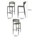 Bolero Eden PE Twist Rattan Outdoor Barhocker Grün (2 Stück)
