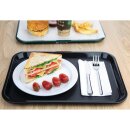 Olympia Kristallon Polypropylen Fast-Food-Tablett Schwarz Mittel 415mm