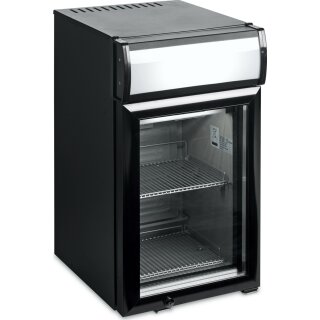 Tischkühlschrank 25 Liter mit Glastür - für Getränke & Dosen, Umluft, schwarz