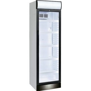 Esta Glastürkühlschrank mit Werbetafel - LED-Beleuchtung, Umluft, Schloss