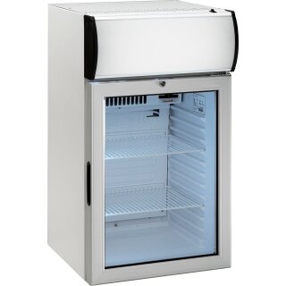Esta Glastürkühlschrank L 80 GL-LED – 84 L, LED Beleuchtung, Umluftkühlung, abschließbar