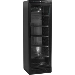 Schwarzer Glastürkühlschrank 372 L - LED-Innenbeleuchtung, Tauwasserverdunstung