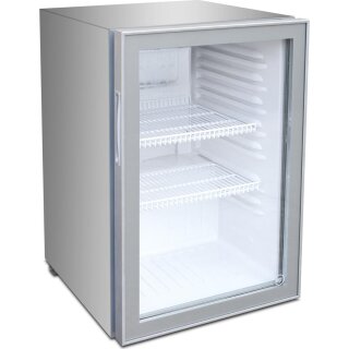 Tischkühlschrank 68 L Silber - Glastür, LED, Statische Kühlung